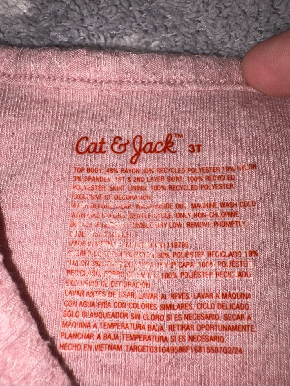 Cat & Jack Dusty Rose Long Sleeve Tulle Dress Toddler Girl 3T